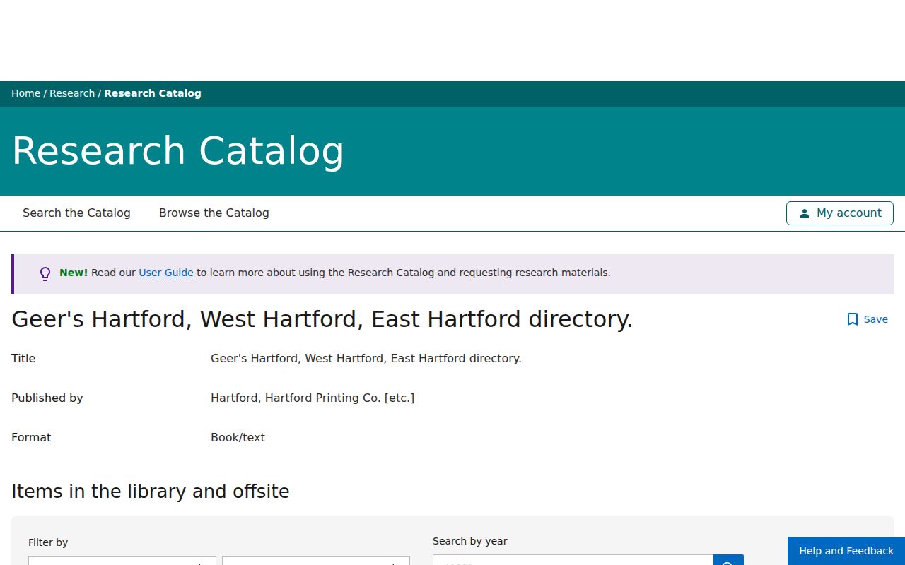 Windsor city directory Geer's Hartford catalog record