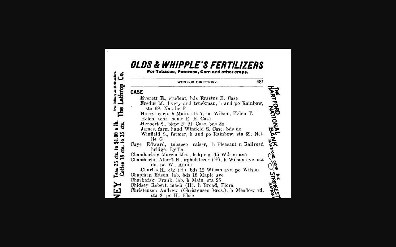 Windsor city directory 1909 trolley-stop page
