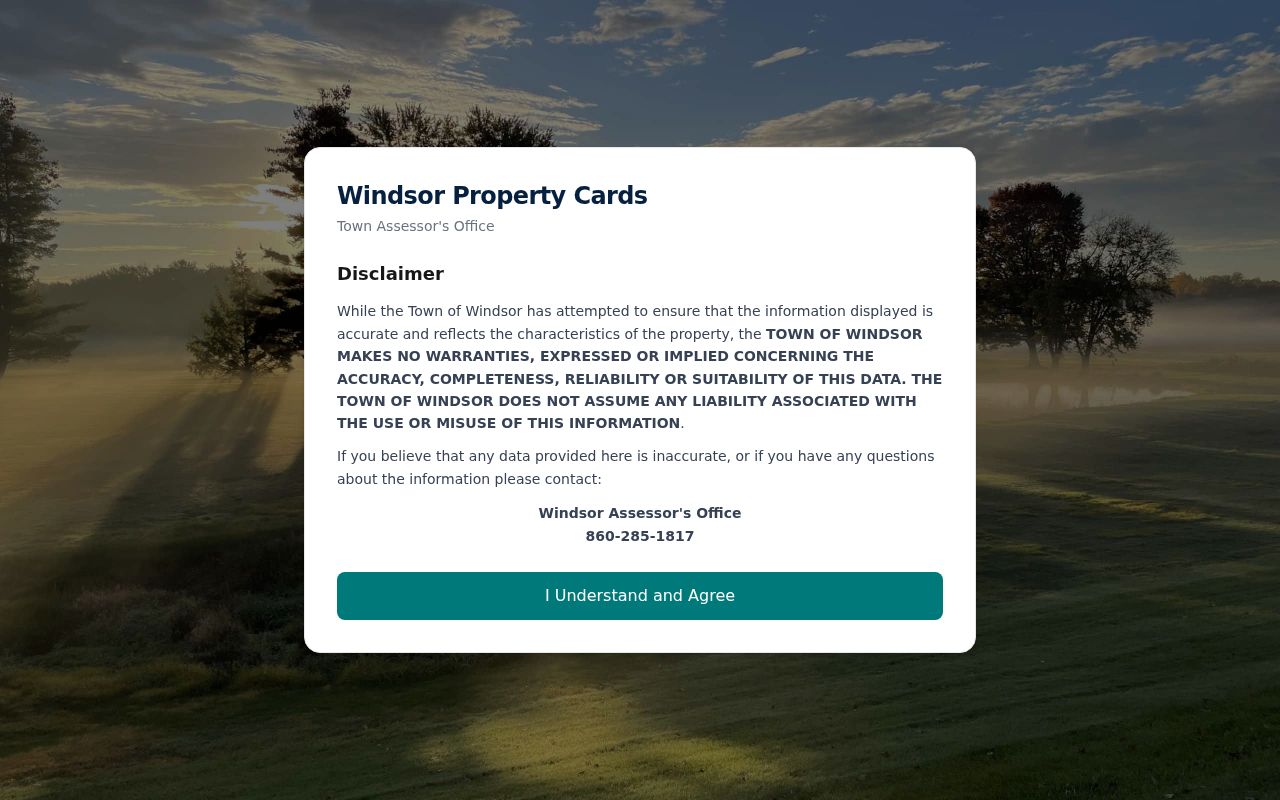 Windsor residents directory property card search