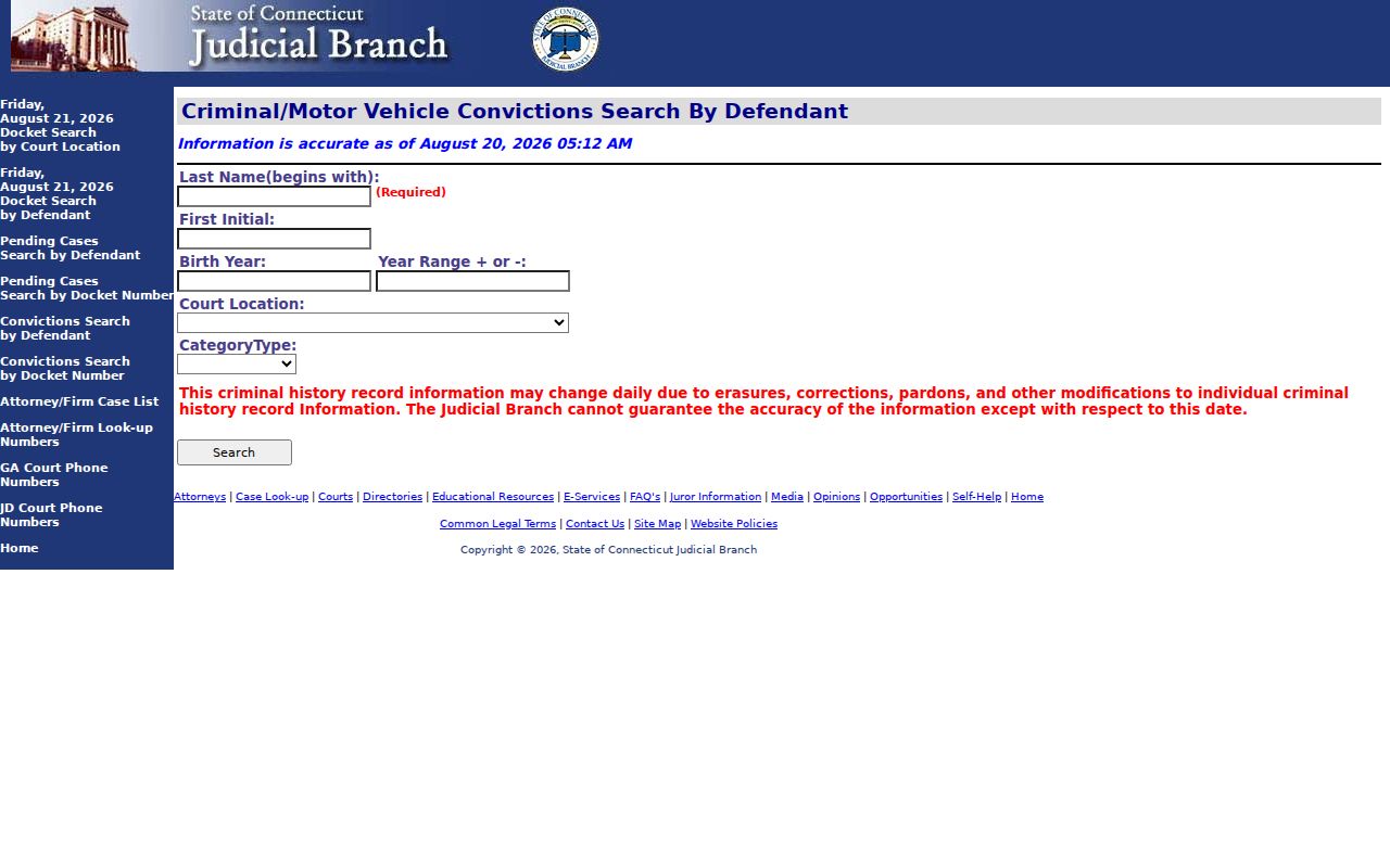 Windsor resident lookup Connecticut convictions search
